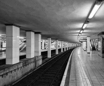 Empty railroad station platform