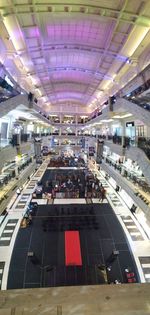 High angle view of people at airport