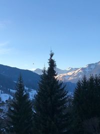 Scenic view of mountains against clear sky