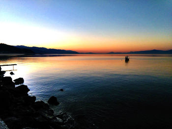 Scenic view of sunset over sea