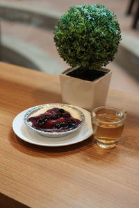 Close-up of food in plate on table