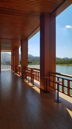 View of empty corridor in calm sea