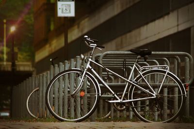 Bicycle parked on bicycle