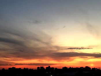 Silhouette buildings against sky during sunset