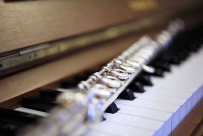 Close-up of piano keys