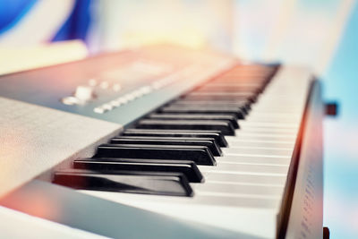 Close-up of piano keys