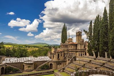 Panoramic view of historic building against sky