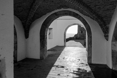 Empty corridor in old building