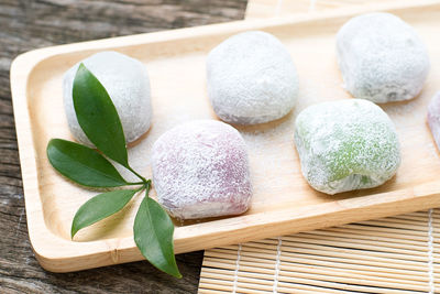 Traditional japanese confectionery desert daifuku mochi