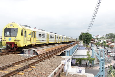 Train at railroad station platform