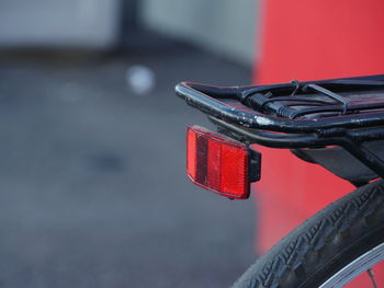 Close-up of red pipe against wall