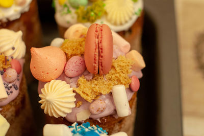 Close-up of cupcakes on table