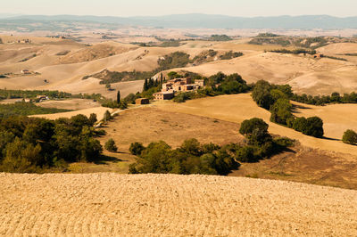 High angle view of rural landscape