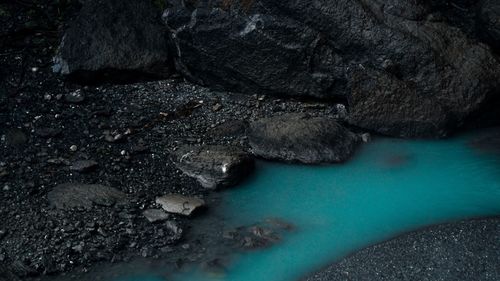 High angle view of sea shore