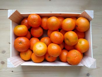 High angle view of fruits in container