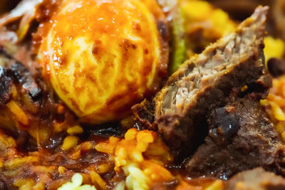 Close-up of meal served in plate