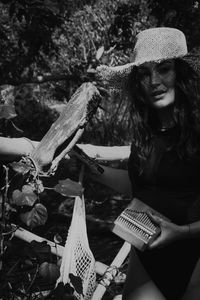 Portrait of woman wearing hat