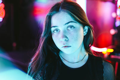 Close-up portrait of young woman