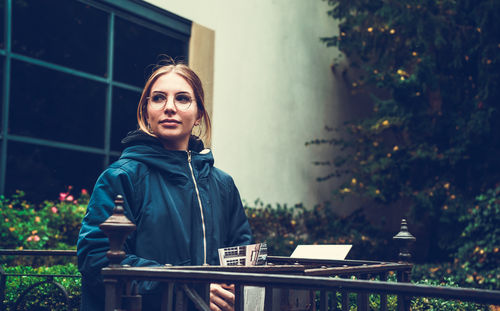 Portrait of a woman standing at the beethoven haus 