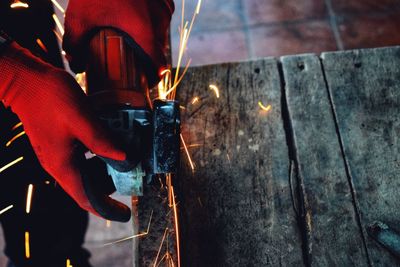 Man working on metal structure