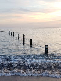 Scenic view of sea during sunset