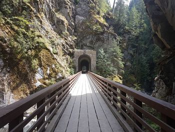 Bridge against sky with a tunnel at the end