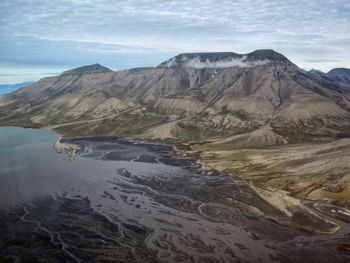 Scenic view of landscape and mountains against sky