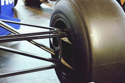Close-up of tire in water