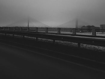 View of suspension bridge against sky