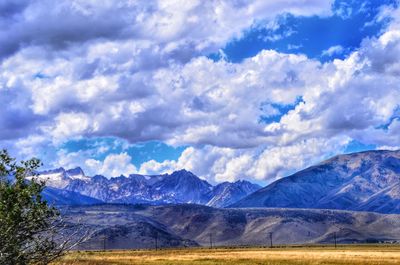 Scenic view of mountains against sky