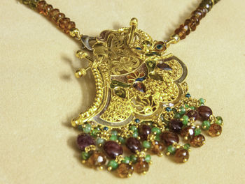 Close-up of necklace