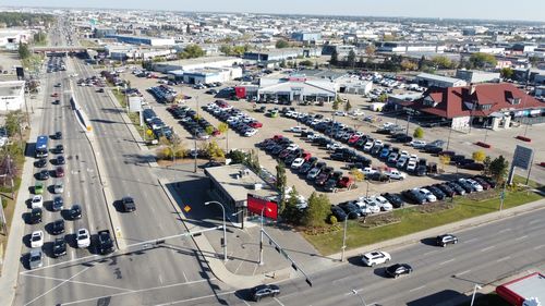 High angle view of city street