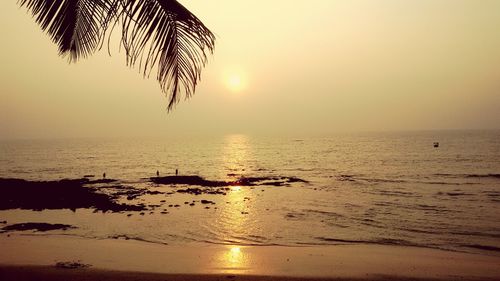 Scenic view of anjuna beach during sunset