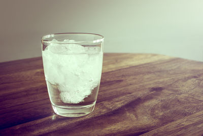 Close-up of drink in glass on table