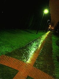 Empty road at night