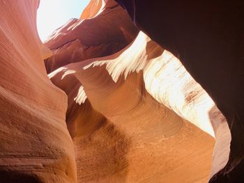 Low angle view of rock formation