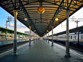 Train at railroad station platform