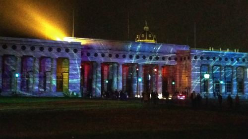 View of illuminated building at night