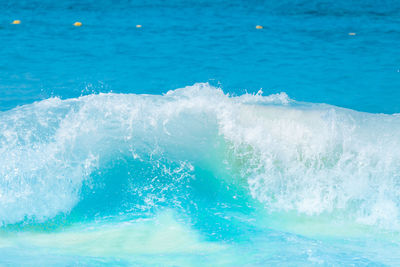 Close-up of water splashing in swimming pool