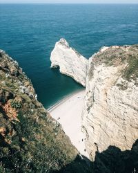 High angle view of sea against sky