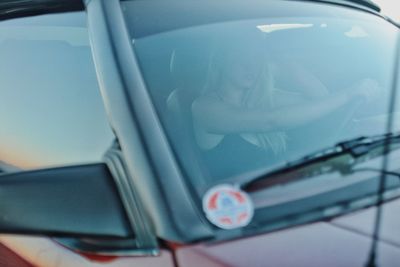 Close-up of car window