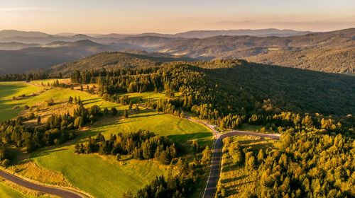 Scenic view of landscape against sky during sunset