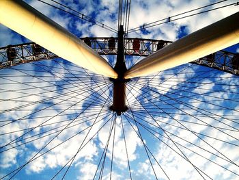 Low angle view of building against blue sky