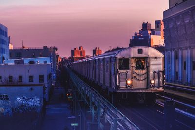 Railroad tracks in city