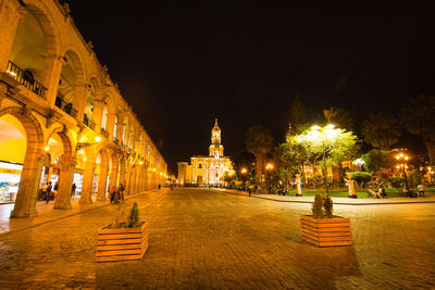 View of cathedral at night