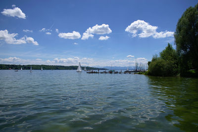 Scenic view of river against sky