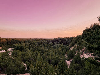 Scenic view of landscape against sky during sunset