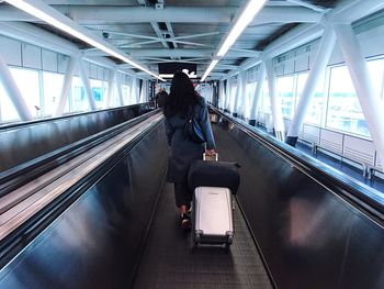 Low angle view of escalator