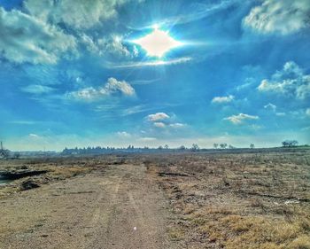 Scenic view of field against sky