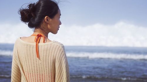 Woman looking at sea